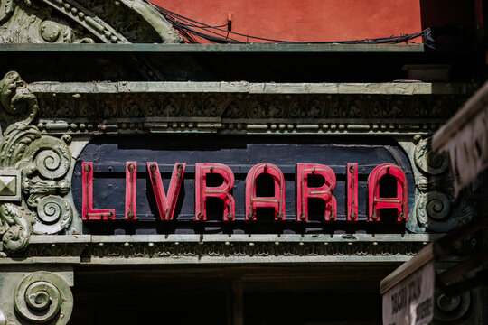 Livraria bookstore facade in Porto, Portugal