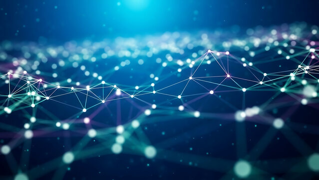 Abstract technological global network connections structure representing big data and futuristic digital web.