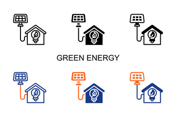 Fototapeta premium Green Energy Icon Multi Style Vector Illustration 