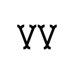 VV monogram logo design letter text name symbol monochrome logotype alphabet character simple logo