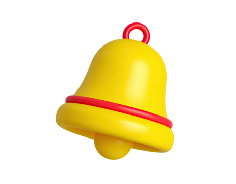 Hand bell crafted with smooth metal dome and sturdy handle used for ringing signals, calls, and ceremonial cues isolated on white background