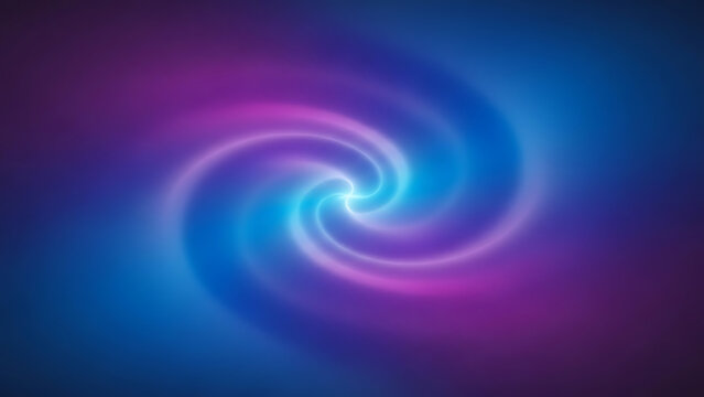 Futuristic neon spiral background with swirling blue and purple gradient vortex motion design concept