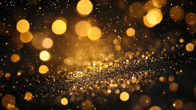 Glowing orbs & shimmering dust, dark background, elegant