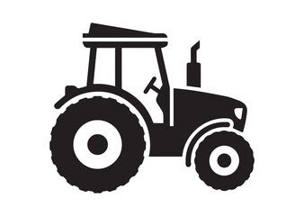 Tractor icon, Tractor silhouette vector