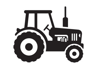 Tractor icon, Tractor silhouette vector