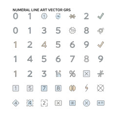 Numeral Icon Minimal Design