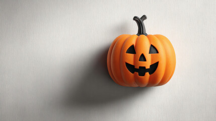 Evil Halloween pumpkin with night shadow illustration and black symbol isolated on white