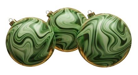 Green Swirl Christmas Ornaments for Holiday Decor