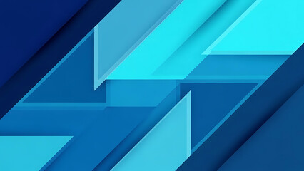 Modern Abstract Blue and Cyan Geometric Background Design with Layered Diagonal Shapes and Dynamic Corporate Style