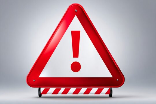 Red triangular warning sign with exclamation mark