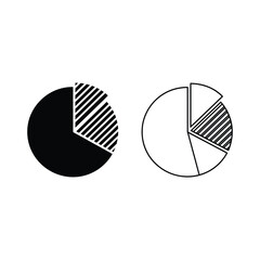 Simple pie chart icons for data visualization and statistical analysis, showing proportions and segmentation digitally.