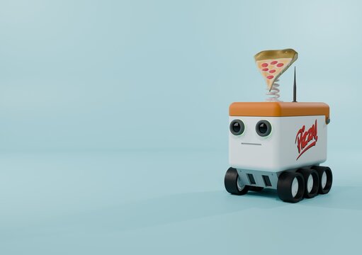 Cute Pizza delivery robot