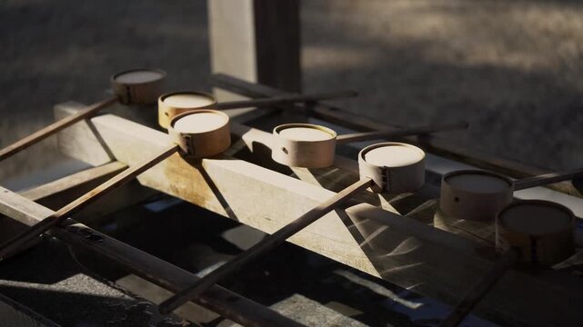 Japanese Water Purification Temizuya Tools at Okazaki Castle