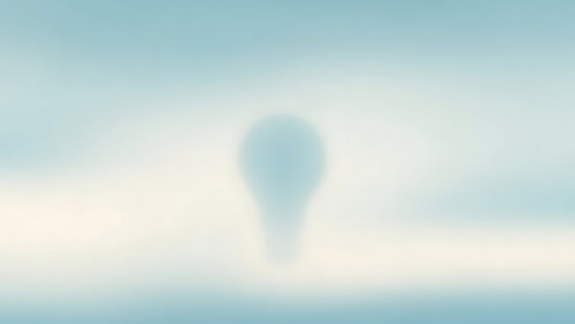Atmospheric abstract gradient background in soft blue and cream tones with mysterious blurry silhouette
