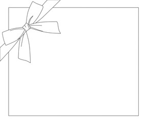 Corner ribbon bow line design vector,corner ribbon bow outline image,ribbon bow corner linear stock,ribbon bow corner lineart design template,banner and background 