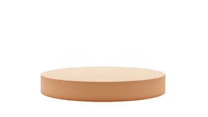 Round beige podium or stage isolated on transparent background