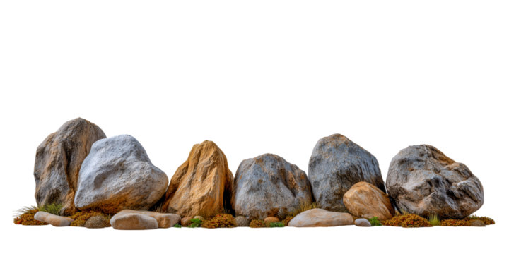 Ancient Stones Weathered stones of various shapes and sizes, each bearing the marks of time, are scattered across a bed of earth. A symbol of enduring strength and timeless beauty.