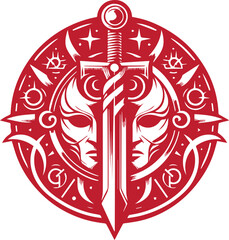 The Symbol of Two Faces and Swords in the Mystical Circle