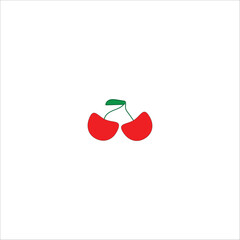 Apple and strawberry vector illustration with romantic heart themed design