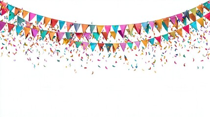 Fototapeta premium Celebration banner strip isolated on white background