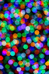 Colorful bokeh lights from festive string decorations