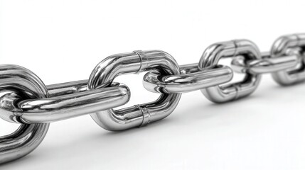 Obraz premium Chain steel link isolated on white background