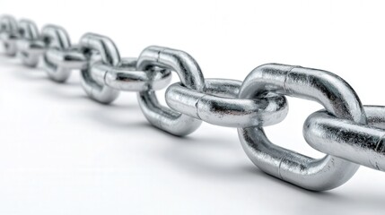 Obraz premium Chain steel link isolated on white background