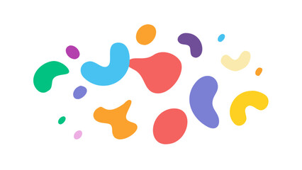 Colorful organic shapes on a black background abstract