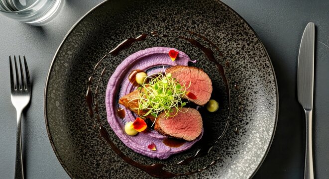 Avant-garde Interpretation of H&uuml;nkar Be?endi with Refined Gourmet Plating and Bright Ingredients