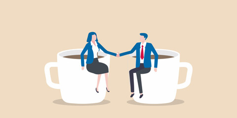 Business meeting over coffee cups