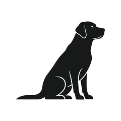 Loyal labrador retriever dog silhouette vector icon