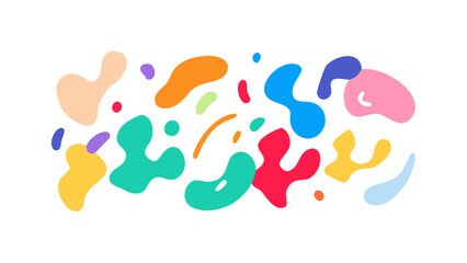 Multicolor abstract blob shapes on a white background