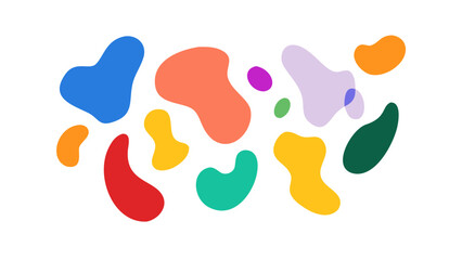 Multicolor abstract organic shapes on a black background