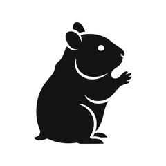 Cute hamster silhouette icon vector minimalist design