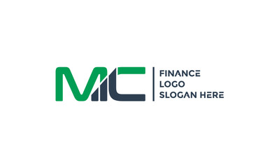 Letter MC Logo on Financial Chart Vector Template