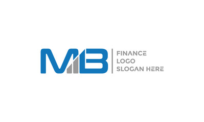Letter MB Logo on Financial Chart Vector Template