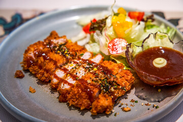 Crispy and delicious Japanese fried pork cutlet