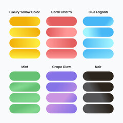 Obraz premium Premium bundle color palette with rich gradients. Elegant tones for printing, interior, fashion, and digital branding. Smooth color transitions for premium design use