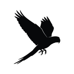 Flying parrot silhouette icon vector design element