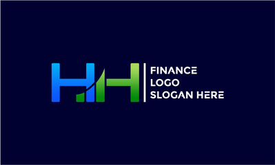 Letter HH Logo Design Financial Chart Vector Template