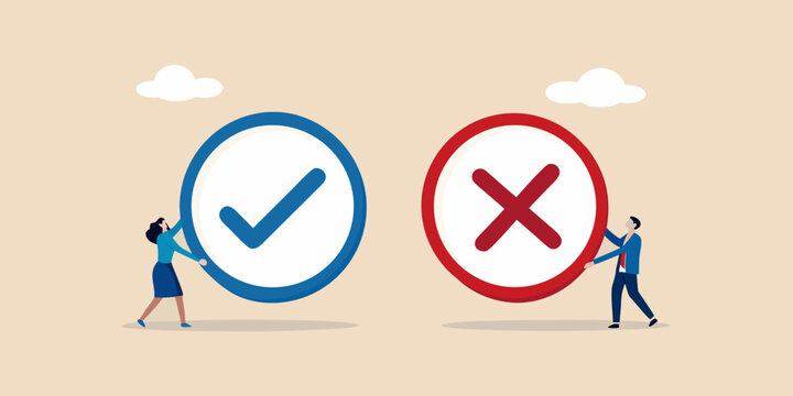 Decision making between yes and no choices