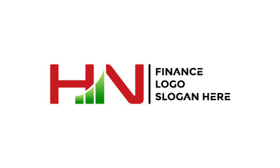 Letter HN Logo Design Financial Chart Vector Template