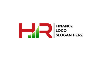 Letter HR Logo Design Financial Chart Vector Template