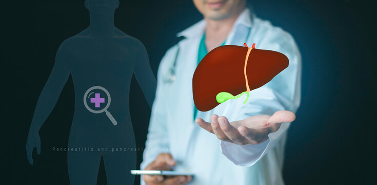 Pancreatitis and pancreatic cancer awareness concept for November Awareness Month, early detection, patient support, medical research, and healthcare education on banner background. - Powered by Adobe