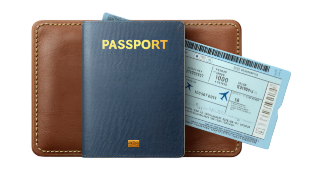 Generic travel passport with textured cover and clean minimal details showing international document style for identification isolated on white background