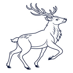 Deer outline graphic with antlers and spots vector