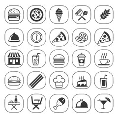 Food and restaurant icons set burger 1