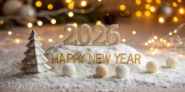 Sparkling new year 2025 celebration with festive lights and decorative elements creating a joyful atmosphere