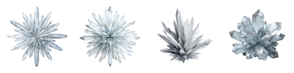 Obraz premium Watercolor Crystal Set: Geometric Abstract Illustrations