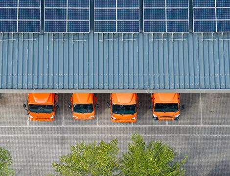 Solar powered truck parking with renewable energy